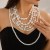 occidental style multilayer retro Collar imitate Pearl necklace woman temperament big samll beads