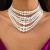 occidental style multilayer retro Collar imitate Pearl necklace woman temperament big samll beads