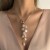 temperament samll imitate Pearl tassel necklace woman  retro snake chainY geometry  occidental style