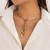 temperament samll imitate Pearl tassel necklace woman  retro snake chainY geometry  occidental style