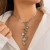 temperament samll imitate Pearl tassel necklace woman  retro snake chainY geometry  occidental style