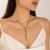 temperament samll imitate Pearl tassel necklace woman  retro snake chainY geometry  occidental style