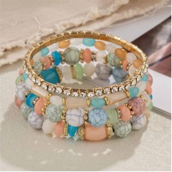 occidental style Bohemia layer bracelet lady diamond multilayer elasticity bra..