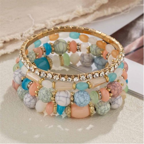 occidental style Bohemia layer bracelet lady diamond multilayer elasticity bracelet