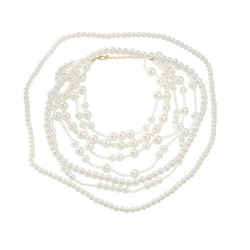 summer multilayer imitate Pearl necklace three lady elegant banquet occidental..