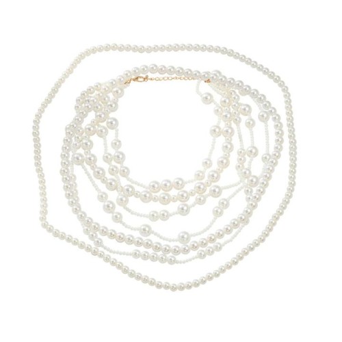 summer multilayer imitate Pearl necklace three lady elegant banquet occidental stylen