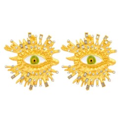  new Alloy enamel diamond eyes earrings occidental style exaggerating ear stud..
