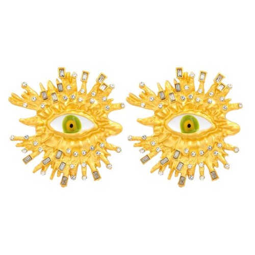  new Alloy enamel diamond eyes earrings occidental style exaggerating ear stud lady Bohemia