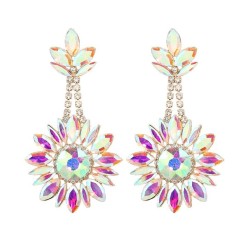 trend colorful diamond earrings occidental style fully-jewelled Earring woman ..