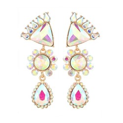 trend colorful diamond earrings occidental style fully-jewelled Earring woman ..