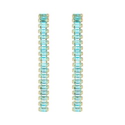 colorful diamond earrings occidental style Earring woman multilayer square Rhi..