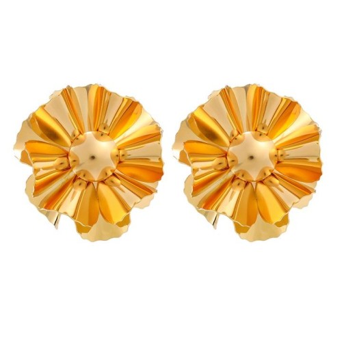 summer Alloy earrings flowers ear stud lady occidental style exaggerating surface Metal flowers