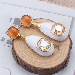 ins wind occidental style earrings geometry drop embed diamond ear stud brief ..