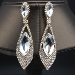  occidental style exaggerating earrings crystal gem earring ear stud woman bri..