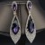 occidental style exaggerating earrings crystal gem earring ear stud woman bride banquet Earring
