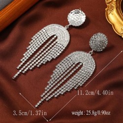 occidental style fully-jewelled long style tassel exaggerating personality lux..