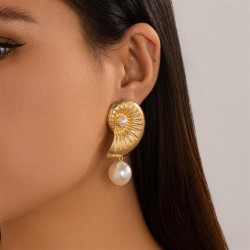 occidental style creative wind  imitate Pearl wind ear stud womanearrings