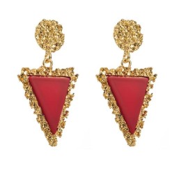 occidental style retro medium wind resin earrings brief triangle pendant samll..