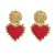 occidental style retro ear stud Alloy resin love pendant earrings brief atmospheric fashion temperament Earring