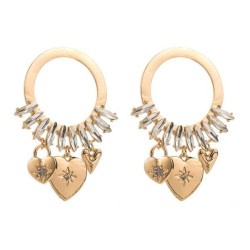 occidental style wind Alloy circle love earrings diamond love tassel personali..
