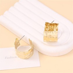  retro Irregular pattern Metal ear stud      width surface exaggerating all-Pu..