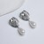 R crystal flowers drop Pearl Ear clip high flower earrings Earring woman