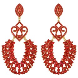 occidental style Rhinestone earrings  female exaggerating geometry fully-jewel..