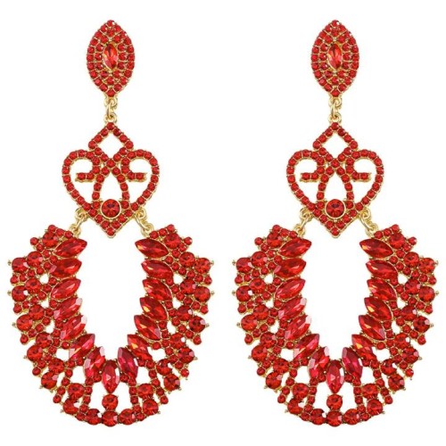 occidental style Rhinestone earrings  female exaggerating geometry fully-jewelled bride earringsearrings