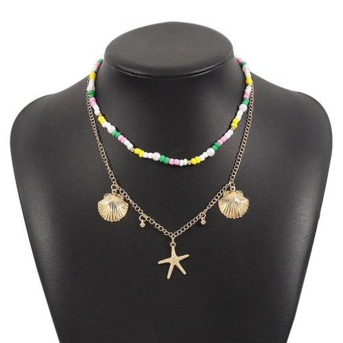  wind series beads necklace  summer Shells starfish pendant multilayer