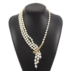 retro all-Purpose multilayer Pearl necklace  occidental style high wind Alloy ..