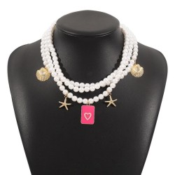occidental style  retro wind imitate Pearl starfish necklaceins high all-Purpo..