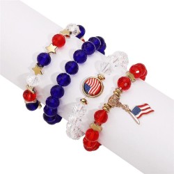  blue Artificial crystal bracelet woman  day multilayer elasticity