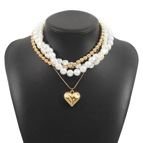 occidental style fashion love Pearl bracelet set  leisure all-Purpose beads necklace