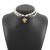 ins wind black belt bow love pendant Double layer Pearl necklace samll