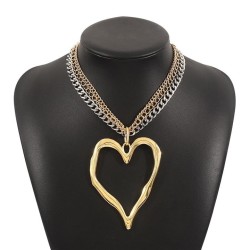 occidental style exaggerating big love necklace  punk personality multilayer c..