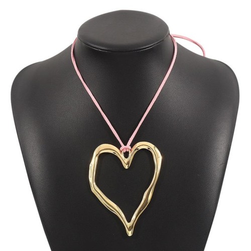 occidental style exaggerating Irregular hollow love necklace  summer sweet color velvet rope belt clavicle chain