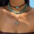 occidental style retro imitate turquoise head clavicle chain beads necklace set ethnic style