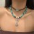 occidental style retro imitate turquoise head clavicle chain beads necklace set ethnic style