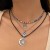 occidental style retro imitate turquoise head clavicle chain beads necklace set ethnic style