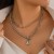 occidental style  fashion long style beads chain  retro wind personality Pearlot buckle necklace
