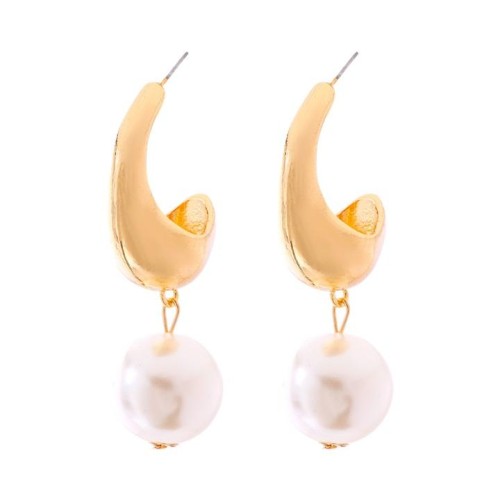 occidental style brief wind matte Alloy Pearl earring Earring