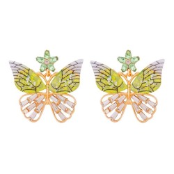  color diamond butterfly insect ear stud creative personality temperament occi..