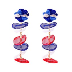  multilayer Cloth tassel earring all-Purpose trend fashion Street Snap