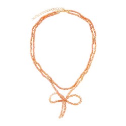  multilayer beads bow necklace necklace lady leisure personality