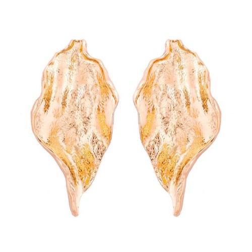  Alloy Irregular leaf ear stud lady all-Purpose trend fashion Street Snap occidental style