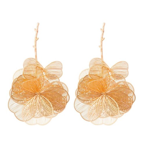 occidental style hollow Alloy flowers flowers ear stud earring all-Purpose trend fashion Street Snap