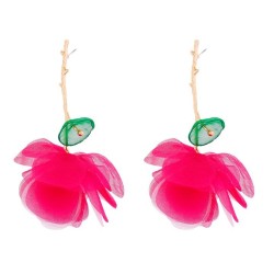 Chiffon flowers Alloy earrings occidental style personality fashion temperament Earring