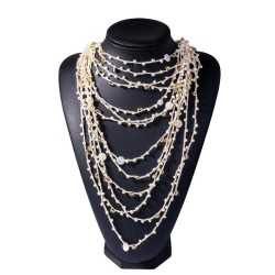 occidental style summer multilayer handmade beads necklace woman elegant banqu..