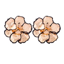  Alloy flowers ear stud exaggerating lady personality occidental style Earring