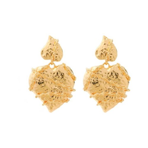 summer heart-shaped Alloy earrings occidental style exaggerating Earring lady Metal